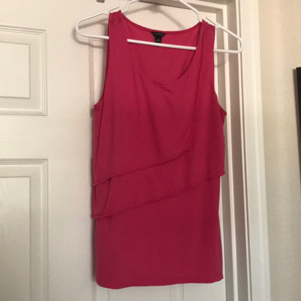 Ann Taylor Raspberry Pink Layer Front Tank Top - Picture 2 of 6